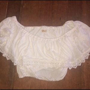 White Hollister off the shoulder top